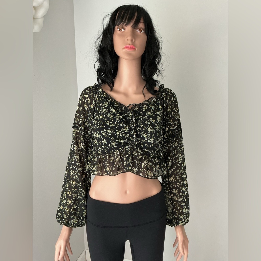 Elegant Black Floral Blouse